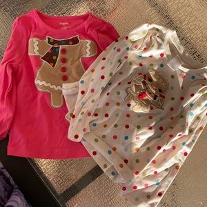 2 Gymboree gingerbread long sleeve tops 3T/4T